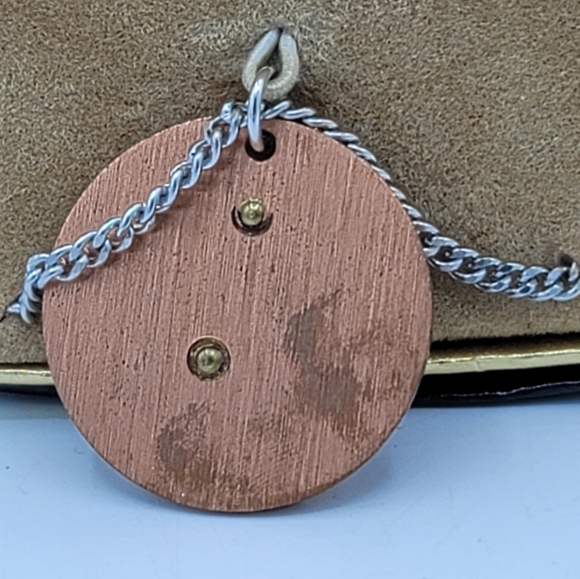 Anson Parents Father Mother Child Copper Pewter Medallion Pendant Necklace Vtg - Picture 3 of 9